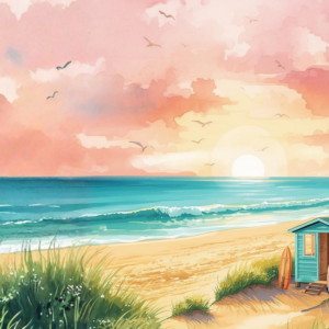 Im Hintergrund rauscht das Meer