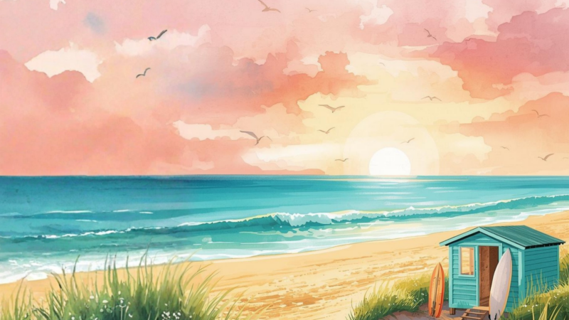 Im Hintergrund rauscht das Meer